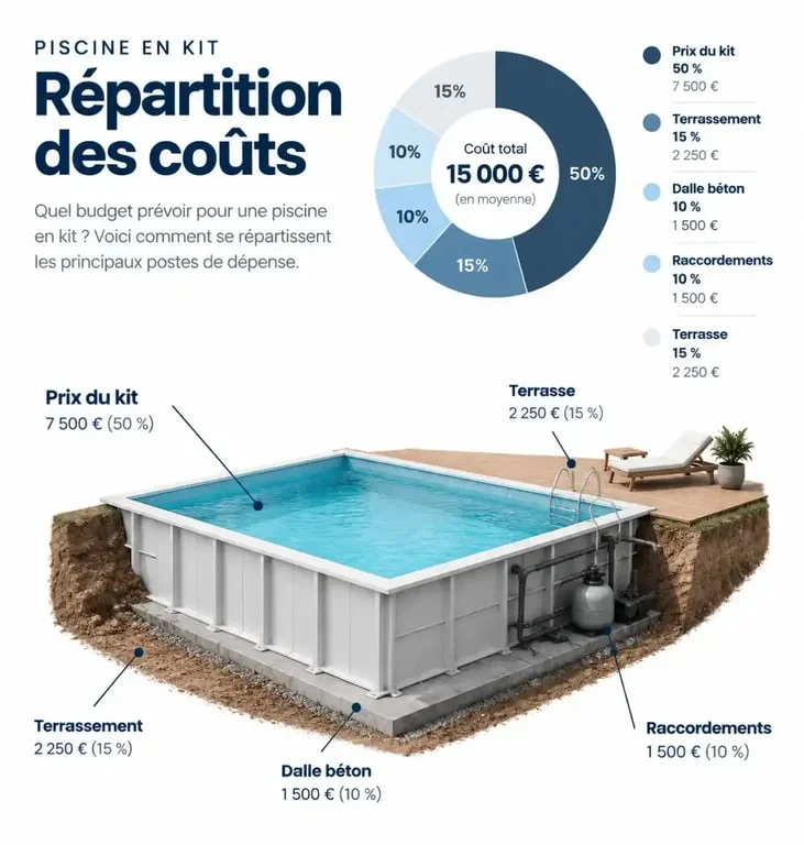 Répartition des coûts pour un achat piscine en kit