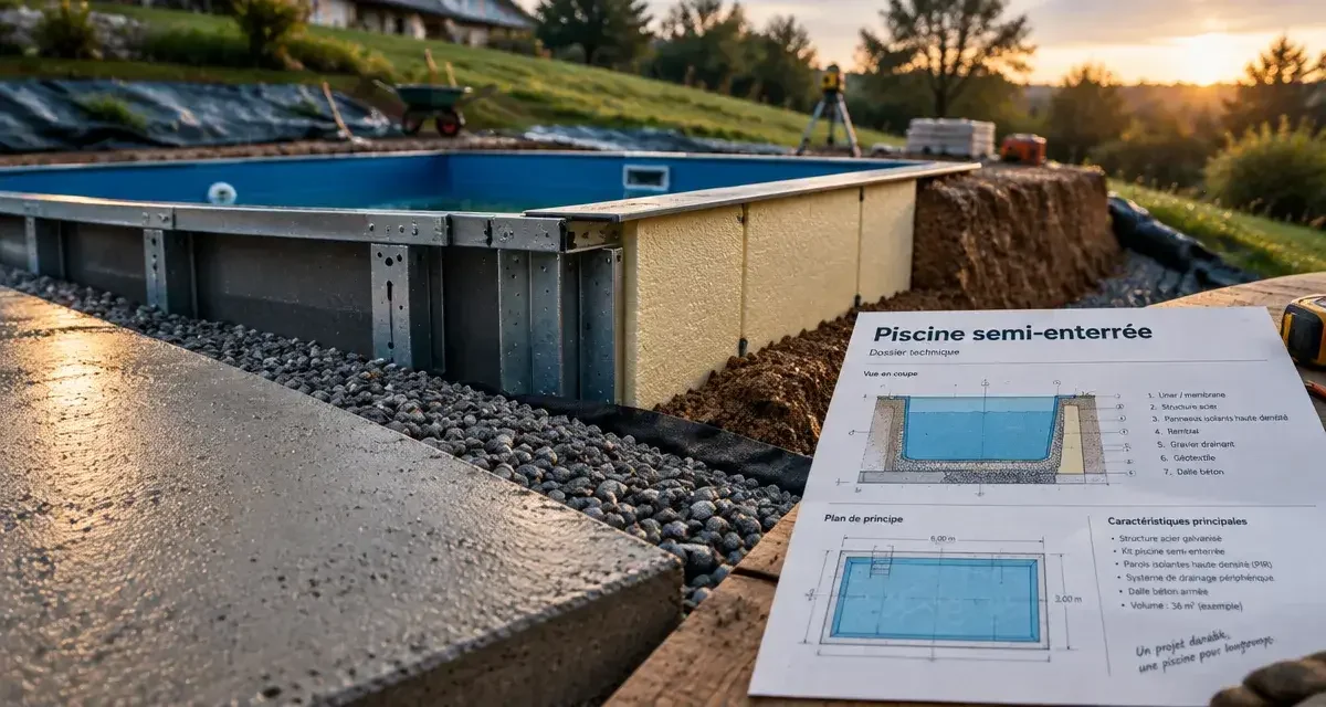 Piscine semi-enterrée en kit : le budget réel pour réussir votre projet